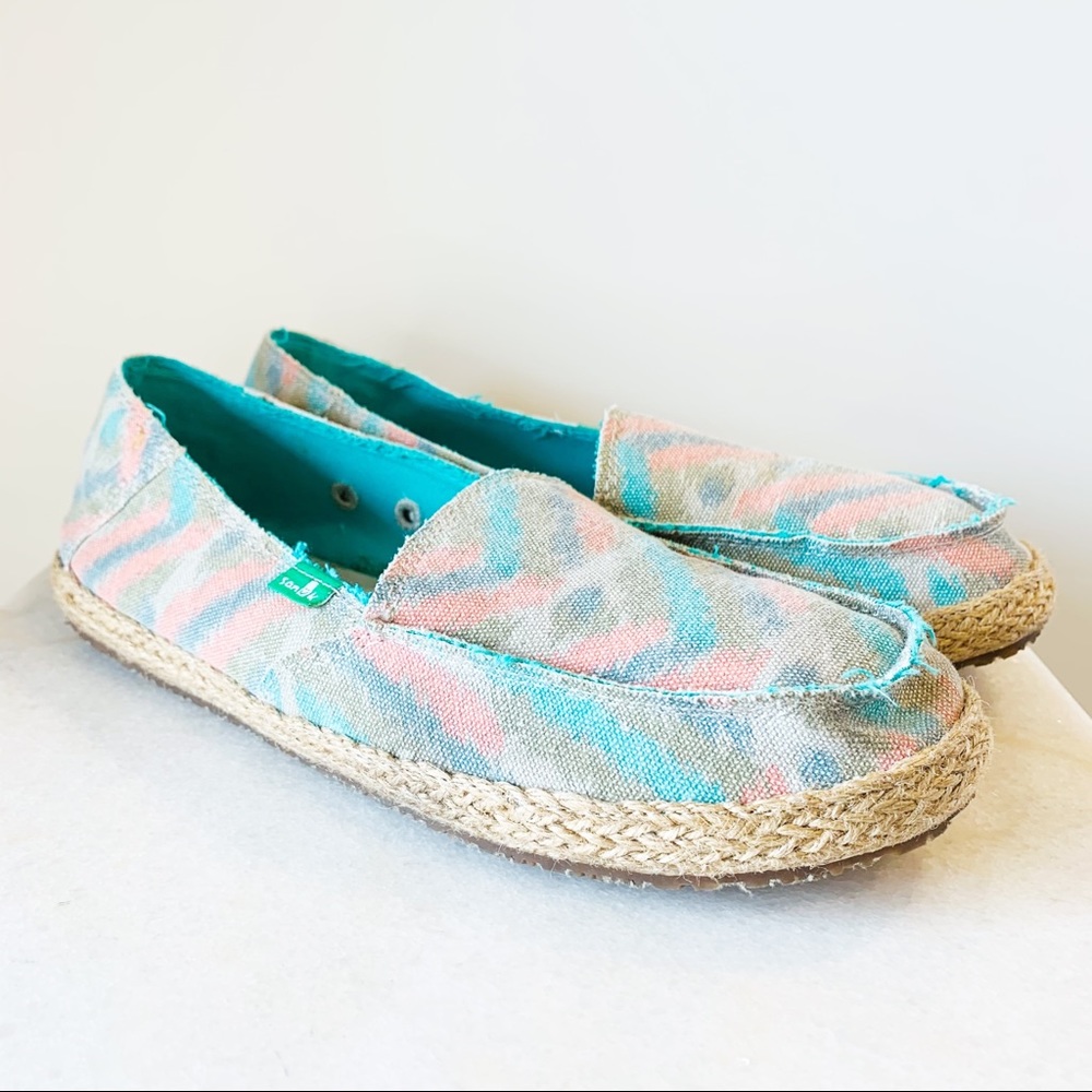 Sanuk Funky Fiona Chevron Flat Sandal Beach Shoe